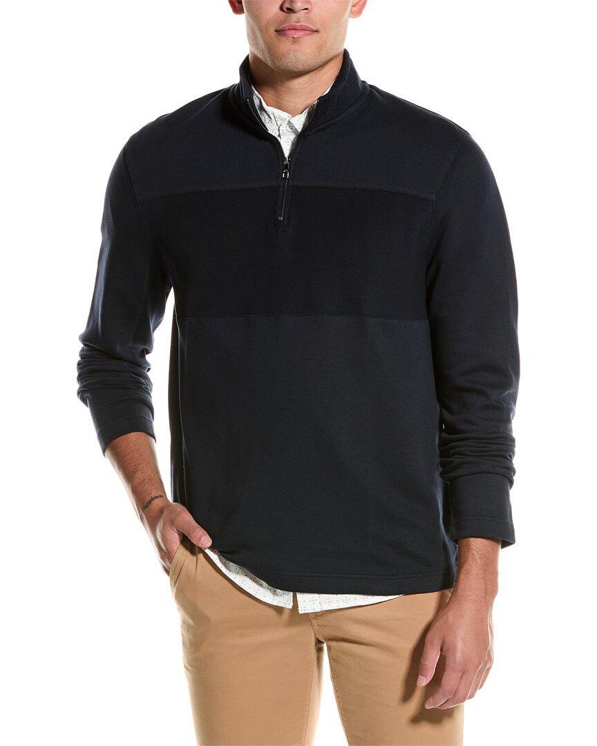 1/4-zip Mock Pullover In Blue Product Image