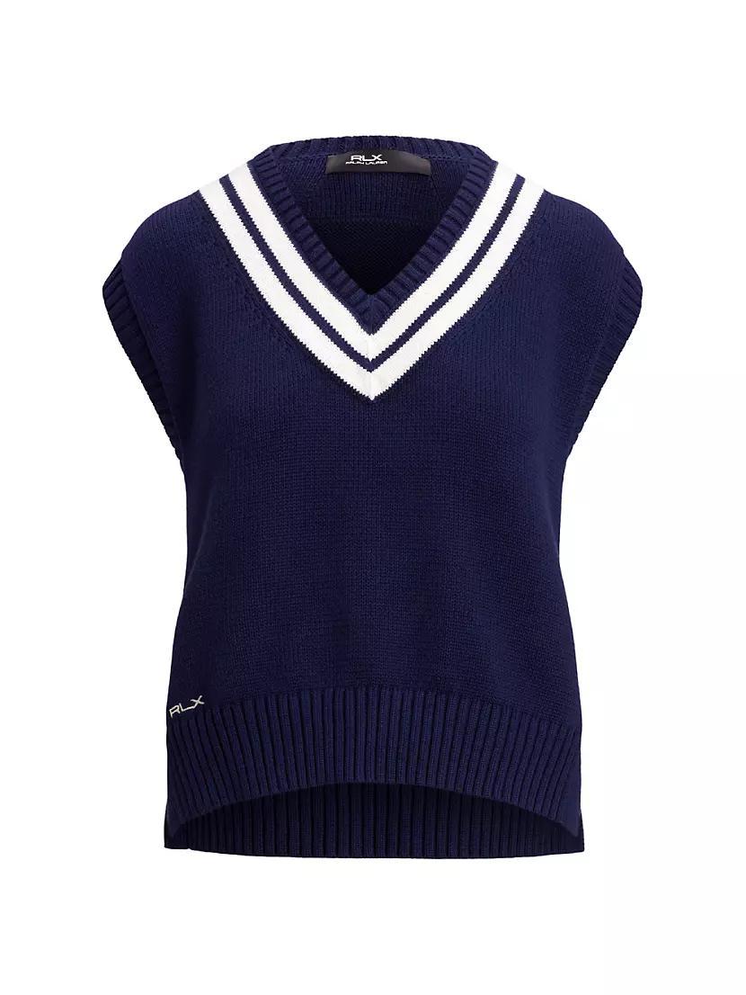 Cotton-Blend Sleeveless Sweater Product Image