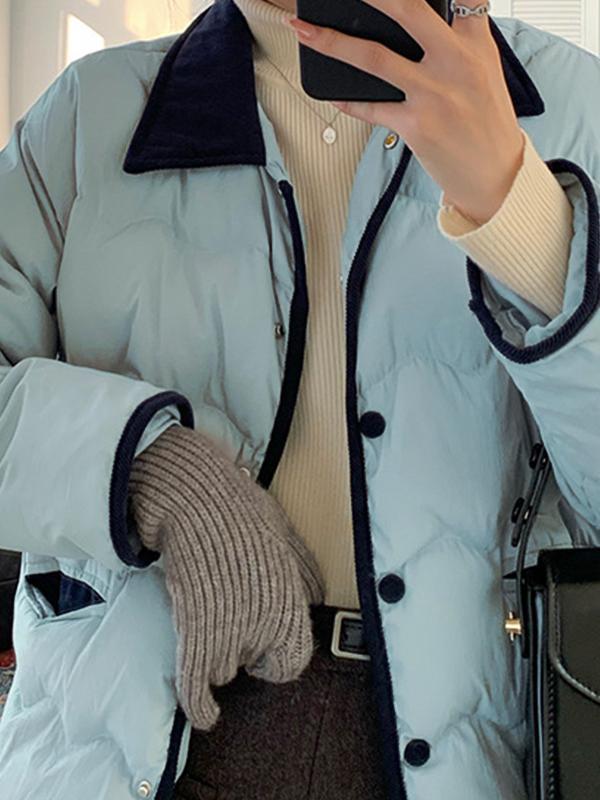 Contrast Color Lapel Neck Jacket Product Image