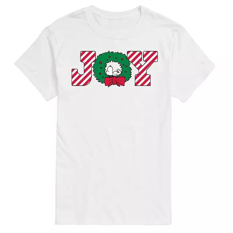 Men's Peanuts Joy Wreath Tee, Size: XS, Gray Product Image