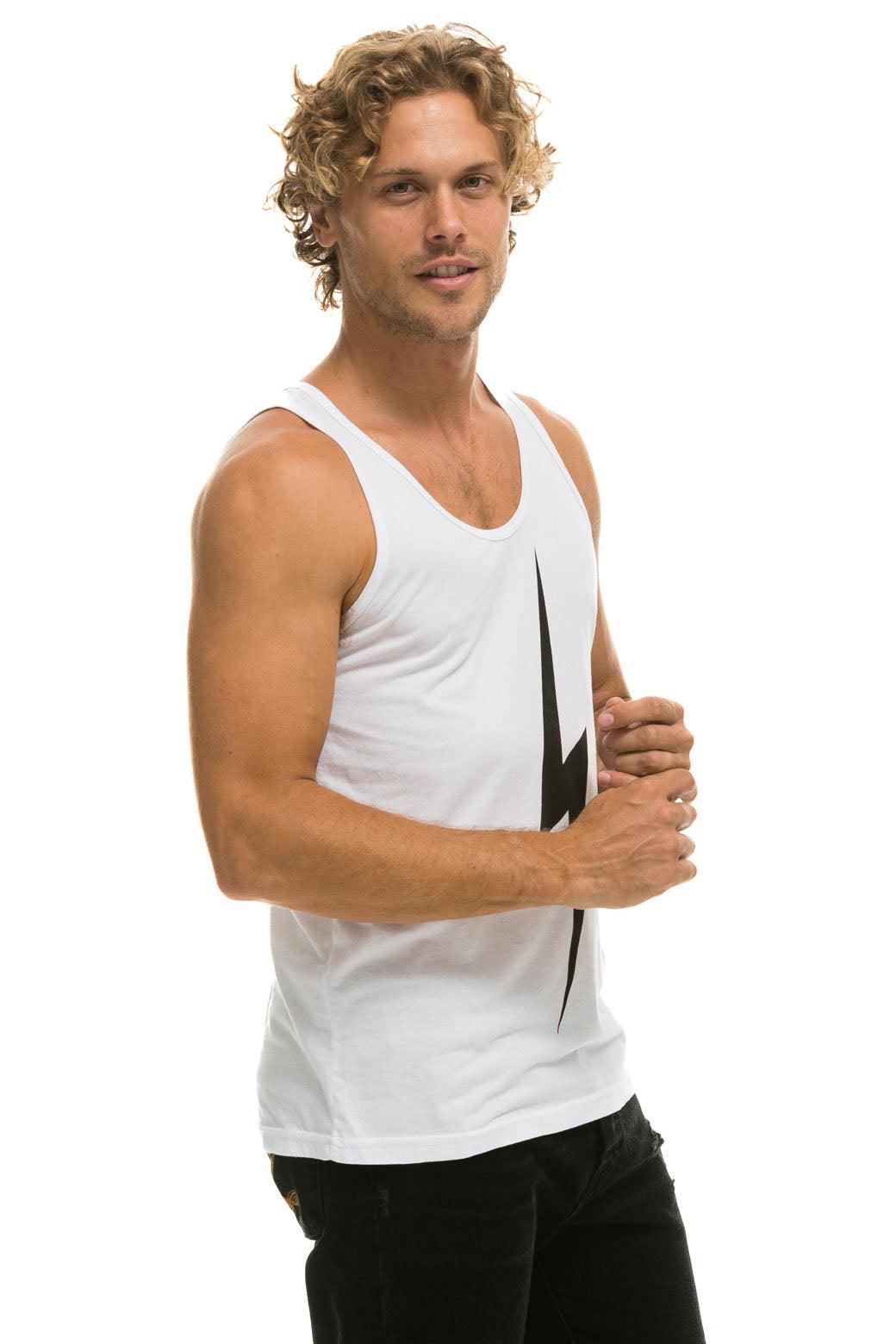 MEN'S BOLT TANK - WHITE Male Product Image