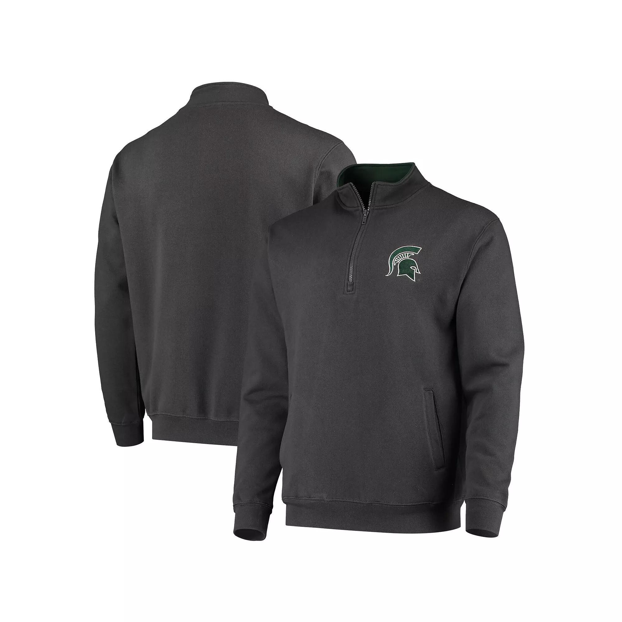 Men's Colosseum Charcoal Michigan State Spartans Tortugas Logo Quarter-Zip Jacket,  Product Image