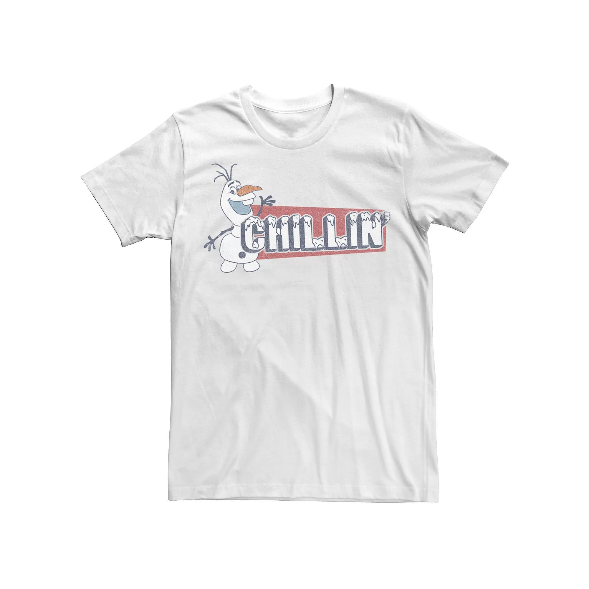 Disney's Frozen Olaf Men's Chillin' Red Block Text Tee, Size: Medium, White Product Image