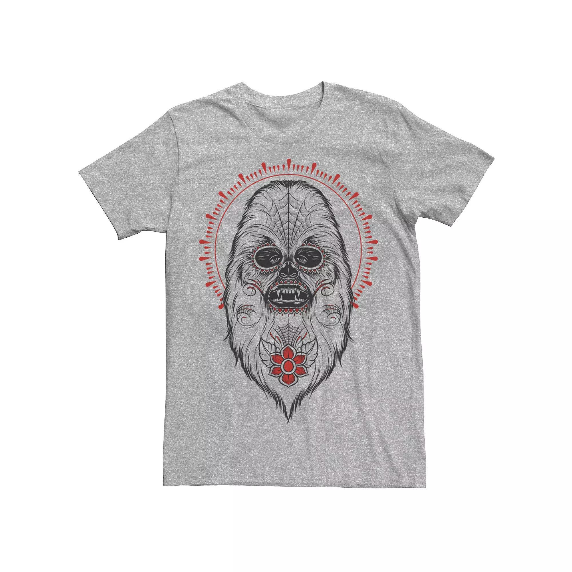 Men's Star Wars Day of the Dead Chewbacca Tee, Size: XXL, Athletic Grey Product Image