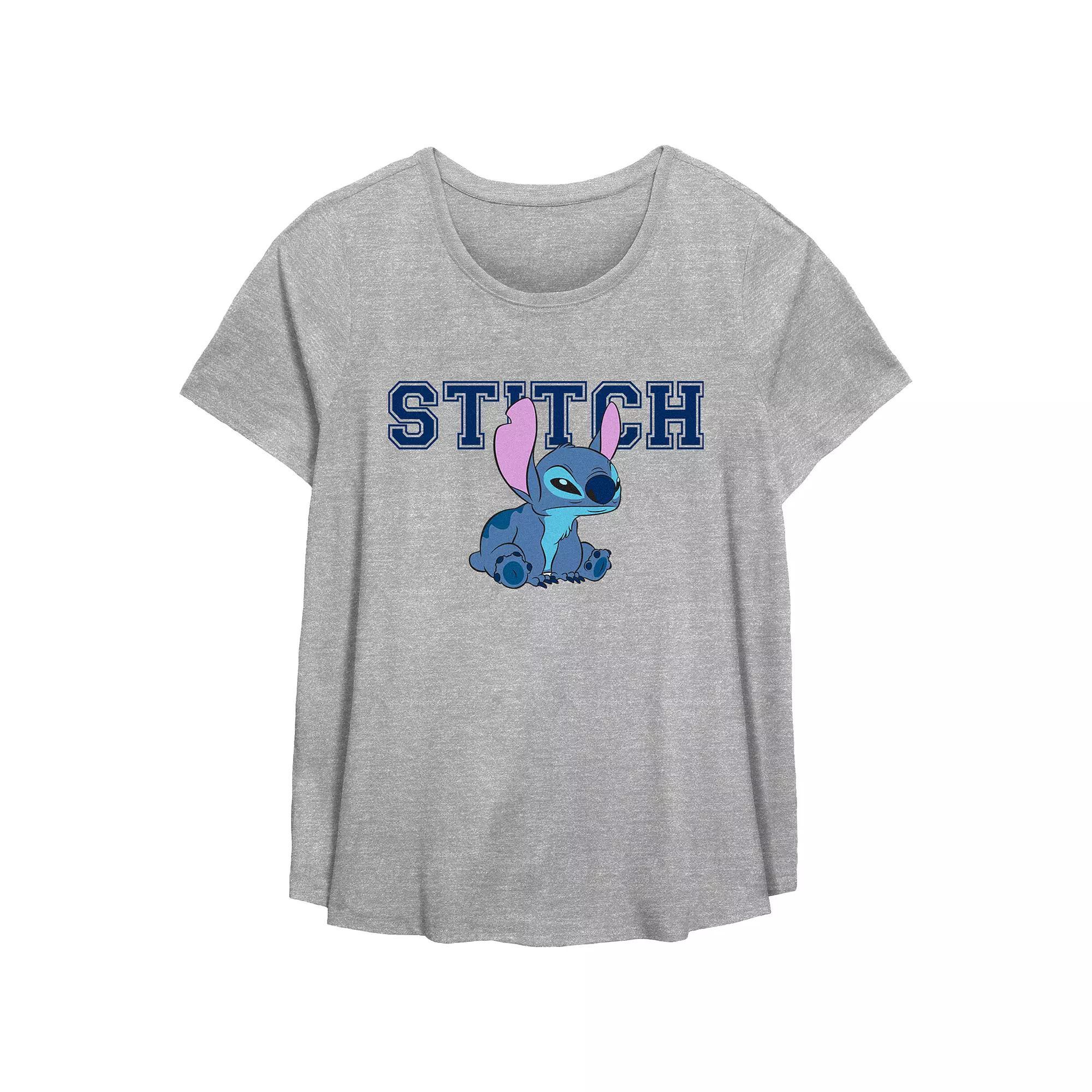 Disney's Lilo & Stitch Angry Sitting Stitch Plus Size Flowy Graphic Tee, Girl's, Size: 0X, Grey Gray Product Image