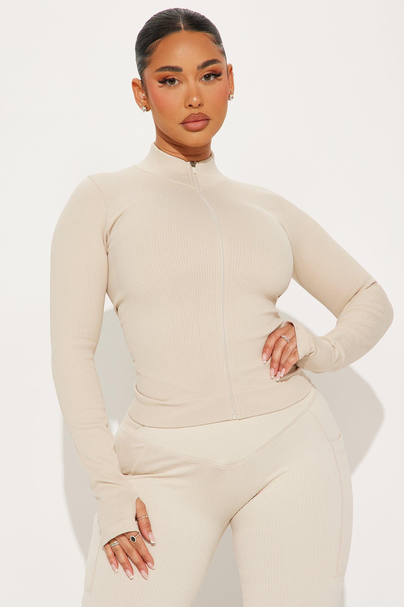 Resistance Effortless Seamless Active Jacket - Light Taupe Product Image