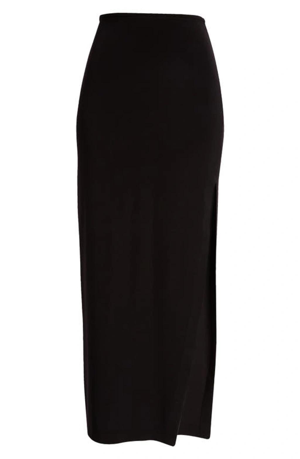 NORMA KAMALI Side-slit Jersey Maxi Skirt In Black Product Image