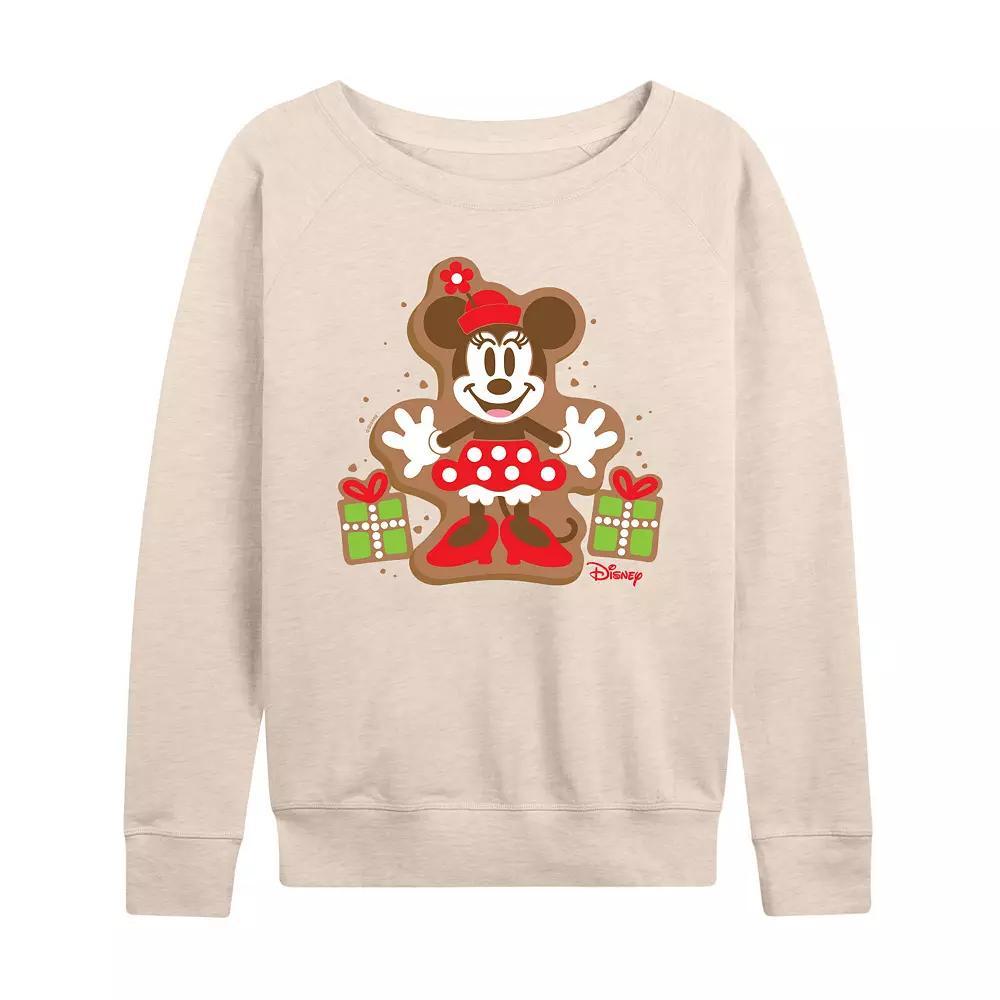 Disney's Minnie Mouse Women's Cookie French Terry Long Sleeve Tee, Size: Medium, Beige Product Image