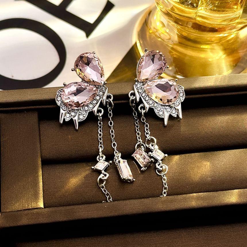 Butterfly Rhinestone Alloy Dangle Earring Product Image