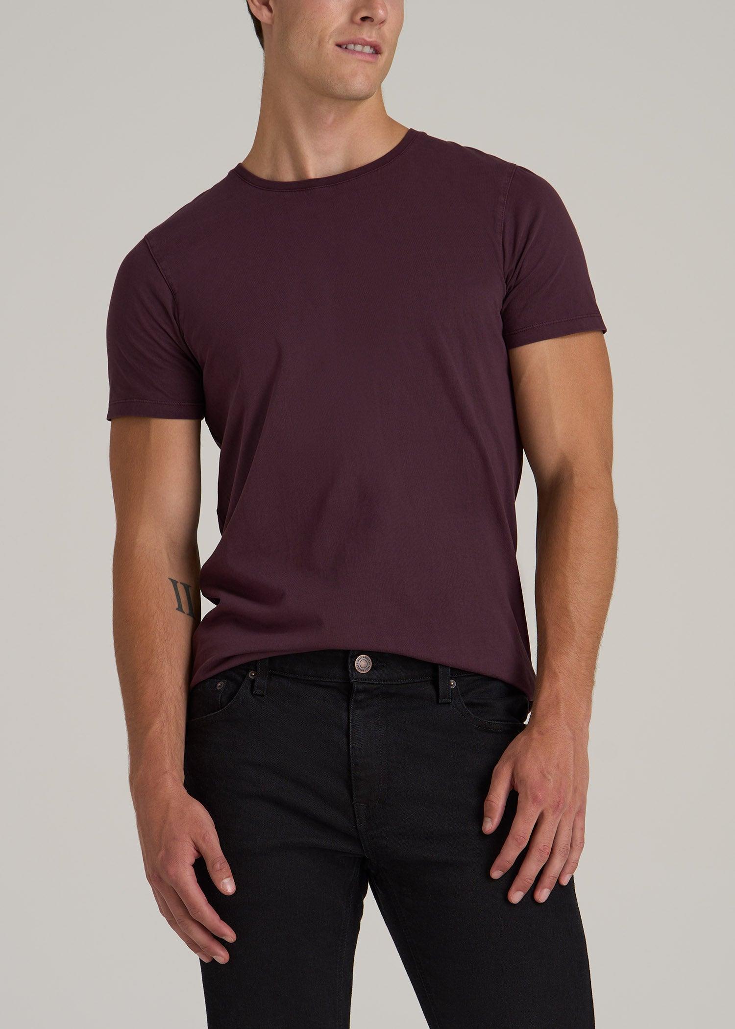 MODERN-FIT Garment Dyed Cotton Men's Tall T-Shirt in Deep Purple Product Image