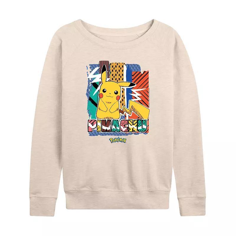 Plus Size Pokemon Pikachu Summer French Terry Long Sleeve Tee, Women's, Size: 3XL, Beige Product Image