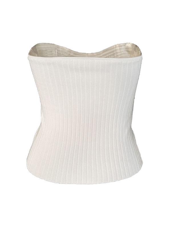 Plain Simple Knitted Bandeau Top Product Image