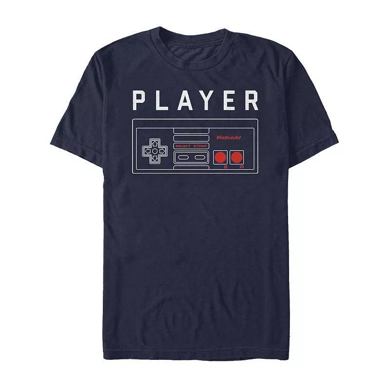 Mens NES Player One Controller Mens Tee Blue Product Image