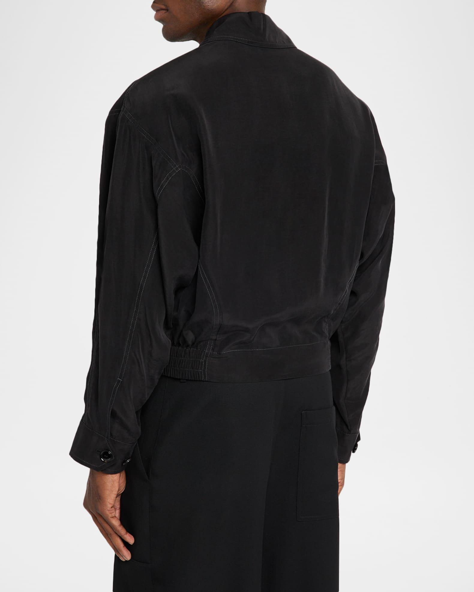 Men's Asymmetrical Lyocell Bomber Jacket Product Image