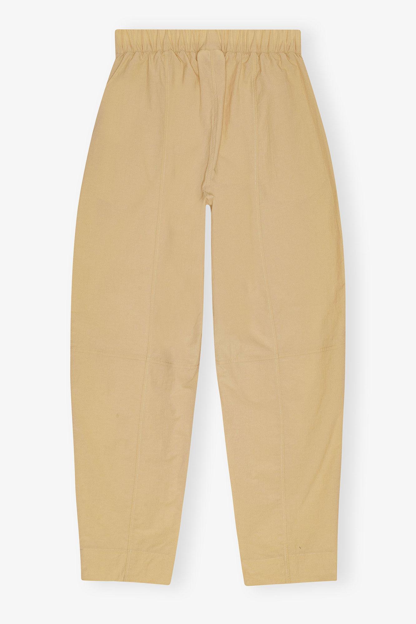 Beige Elasticated Curve Trousers Product Image