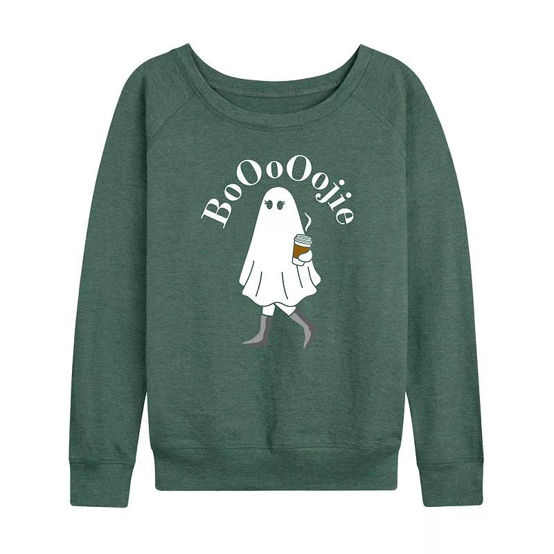 Womens Boojie Ghost Halloween Lightweight French Terry Sweatshirt Heather Grey Product Image