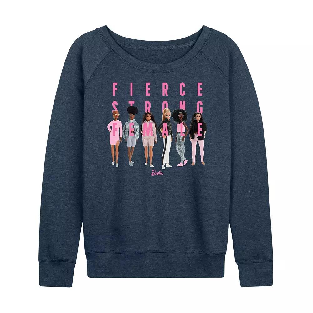 Women's Barbie® Fierce Strong Female French Terry Long Sleeve Tee, Girl's,  Product Image