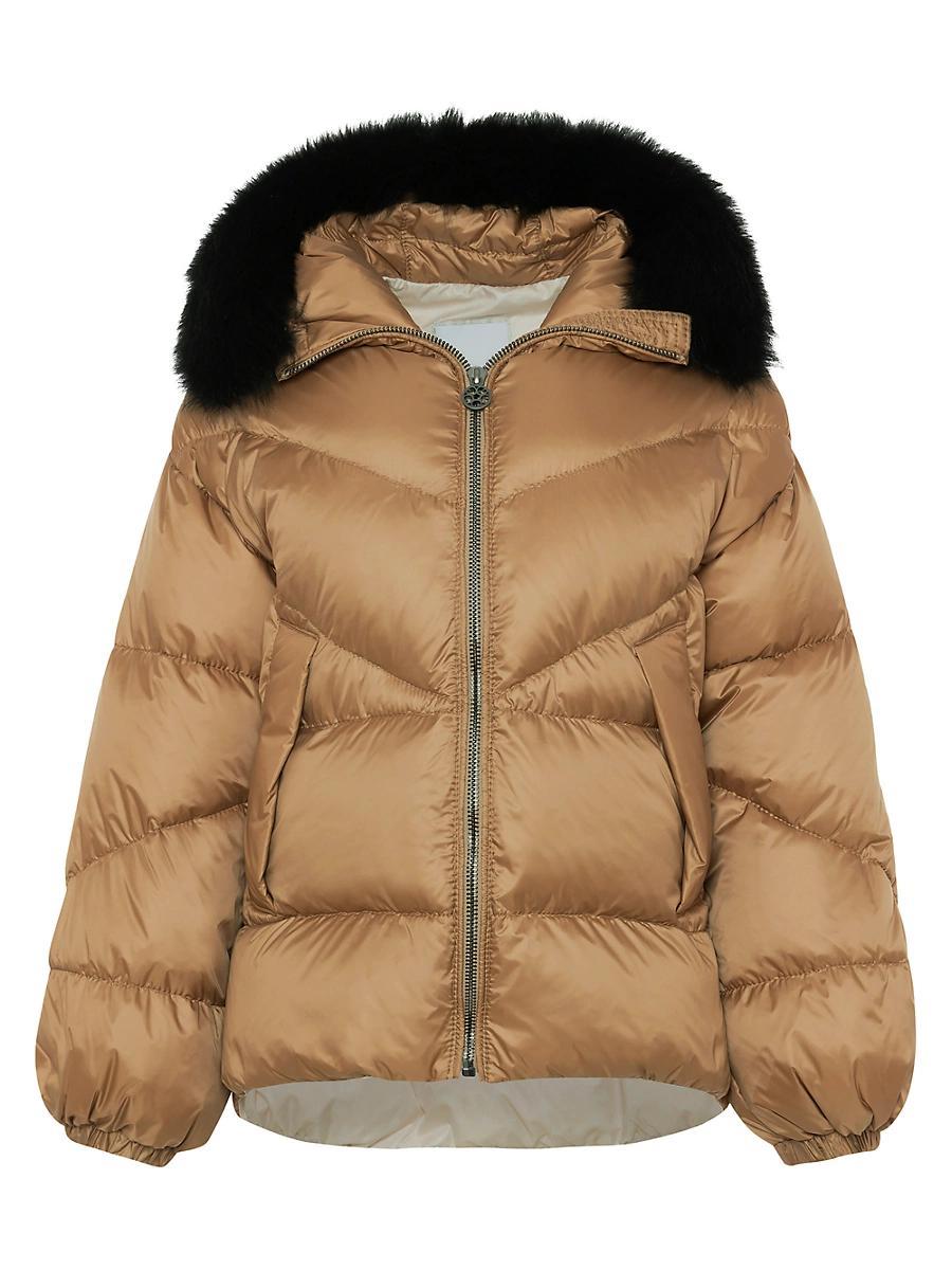 Womens Apres-Ski Jacket with Detachable Toscana Shearling Lamb Hood Trim Product Image