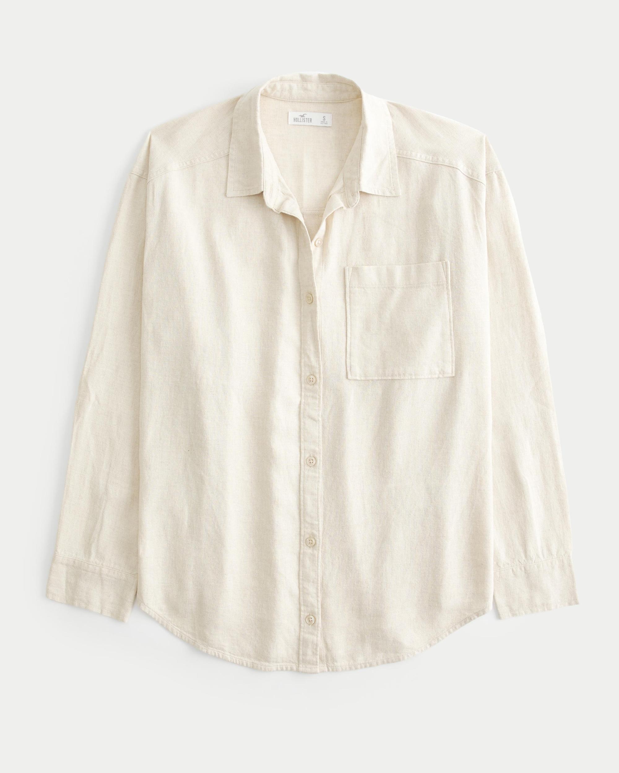 Oversized Linen-Blend Shirt Product Image