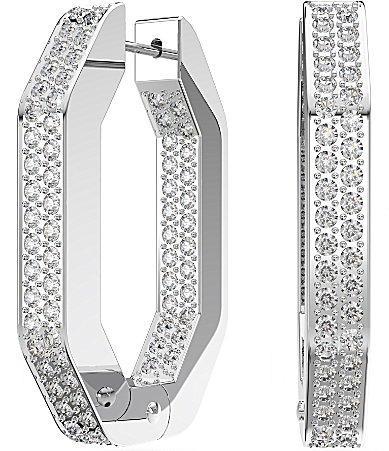 Swarovski Dextera Octagon Pave Crystal Hoop Earrings Product Image