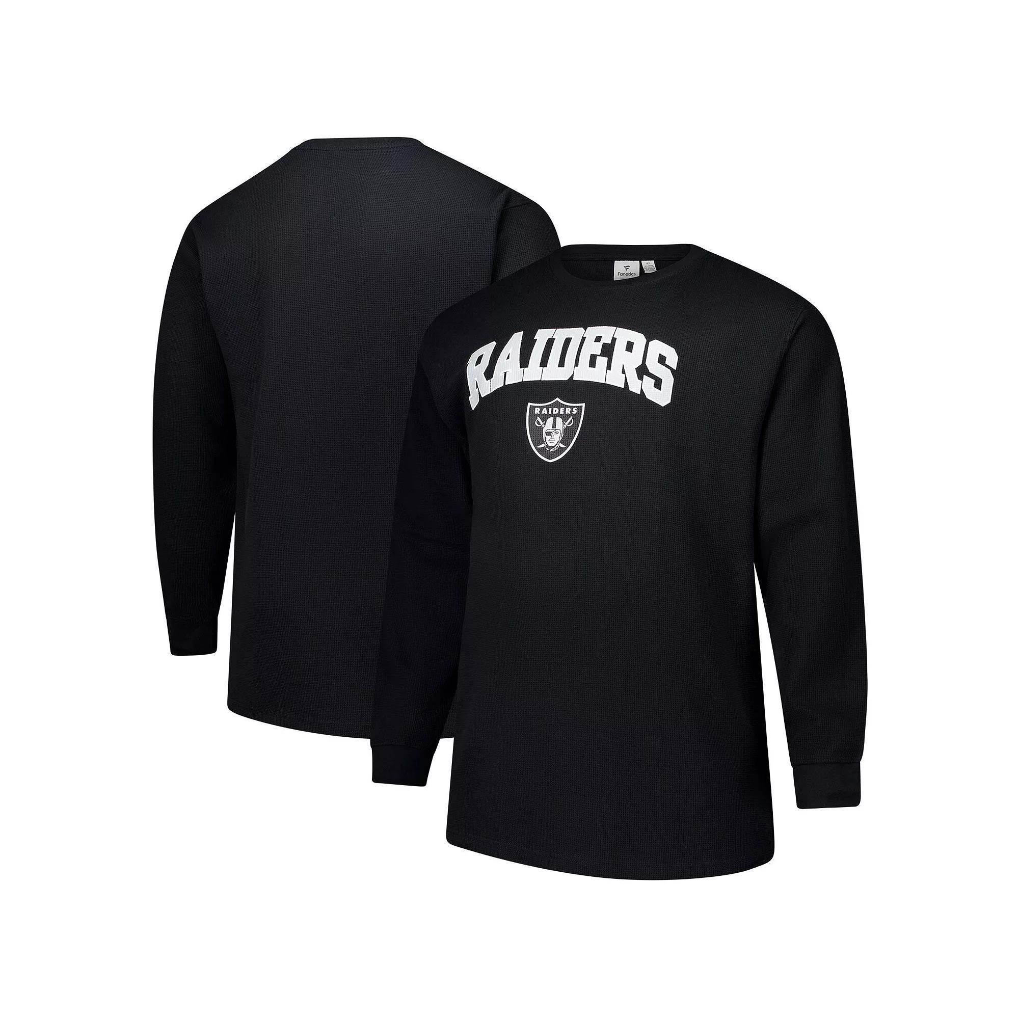 Men's Fanatics Black Las Vegas Raiders Big & Tall Thermal Long Sleeve T-Shirt, Size: 4XB, Lvr Black Product Image