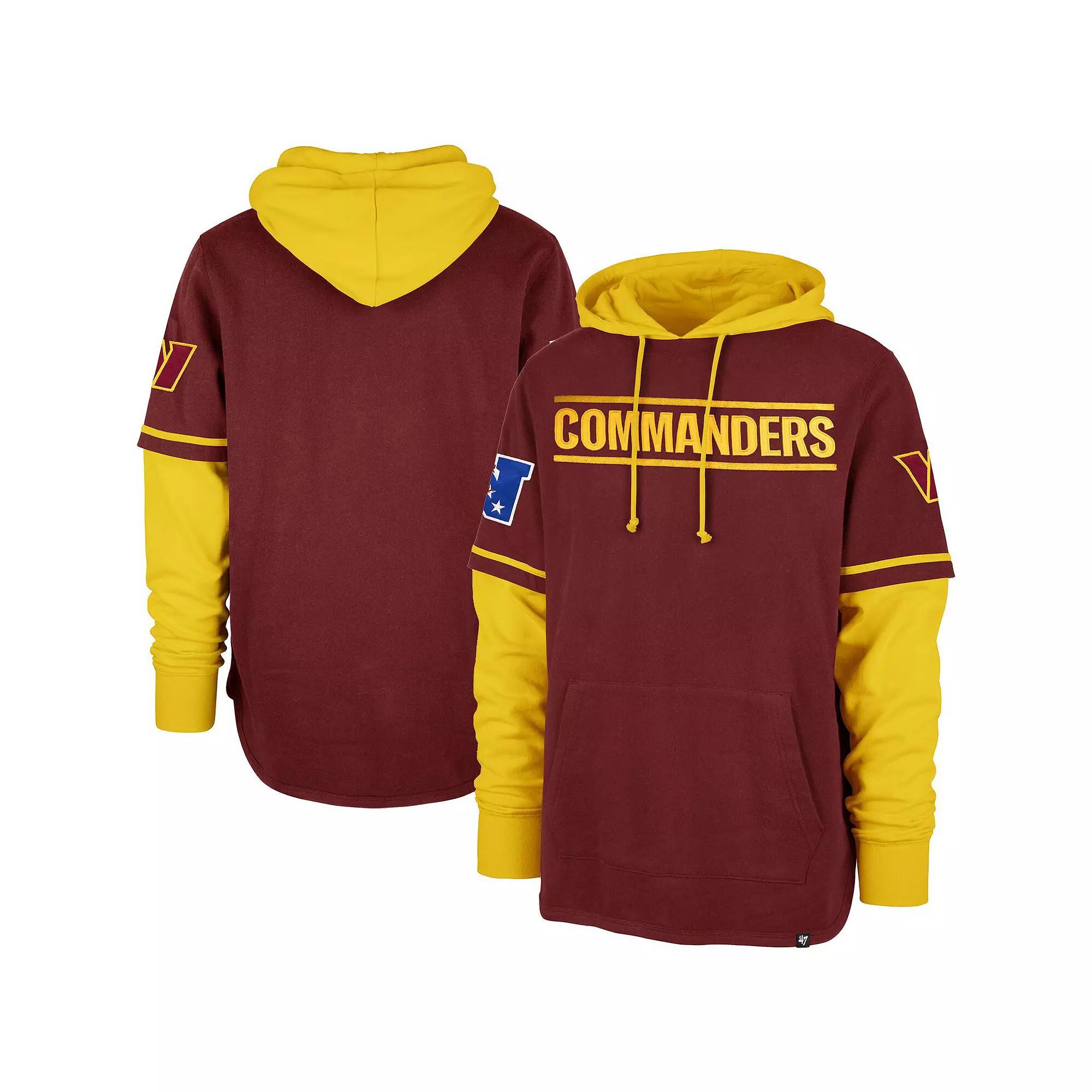 Men's '47 Burgundy Washington Commanders Shortstop Pullover Hoodie, Size: Large, Wft Med Re Product Image