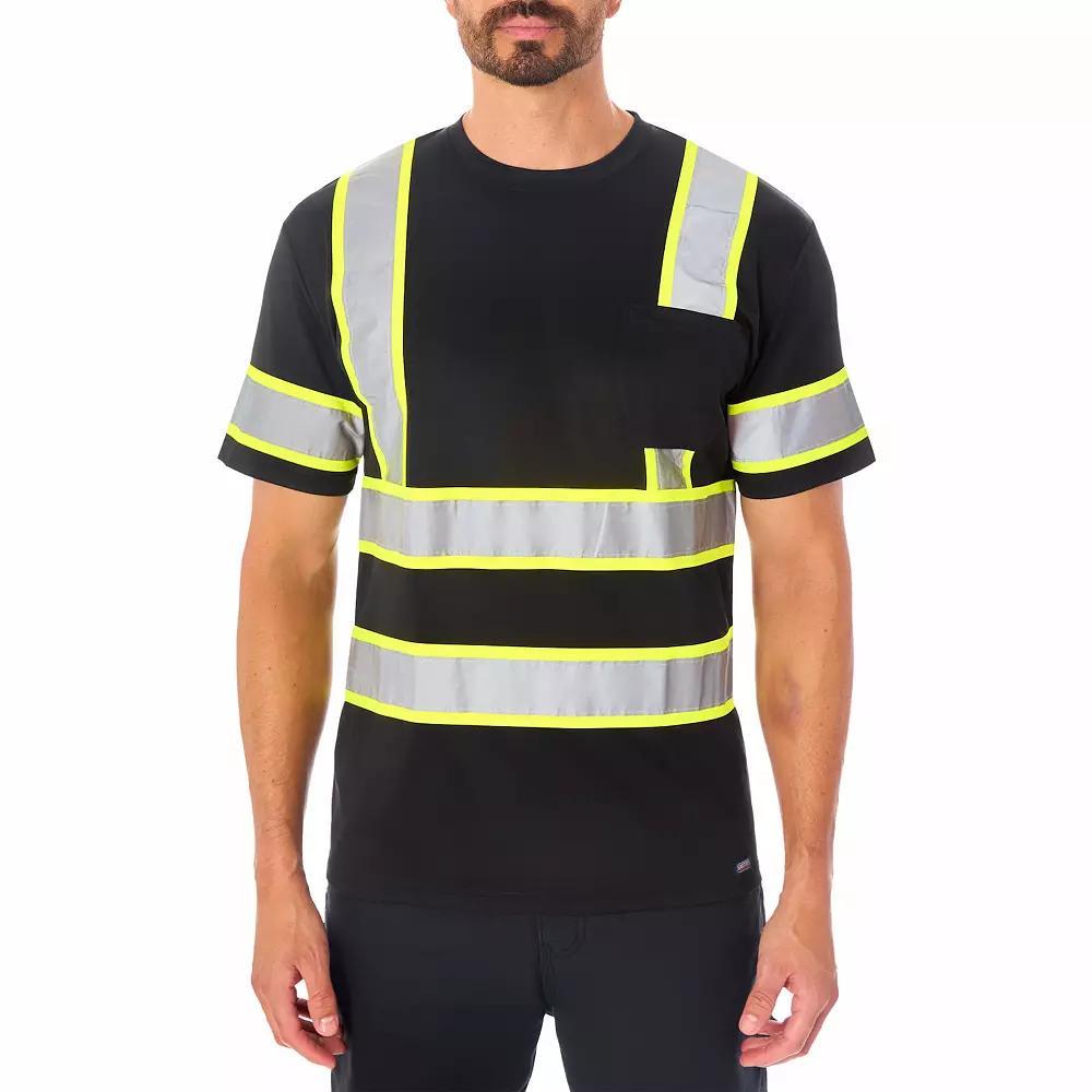 Men's Smith's Workwear Short Sleeve High-Visibility Reflective Safety Tee, Size: XXL, Black Product Image