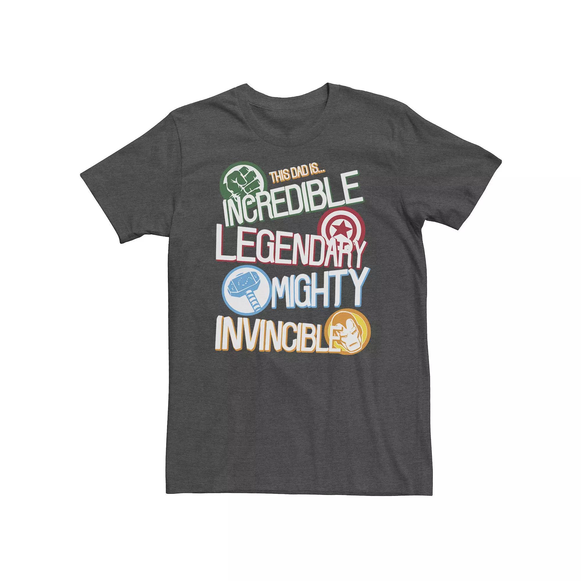 Big & Tall Marvel Avengers Father's Day Dad Words Tee, Men's,  Product Image