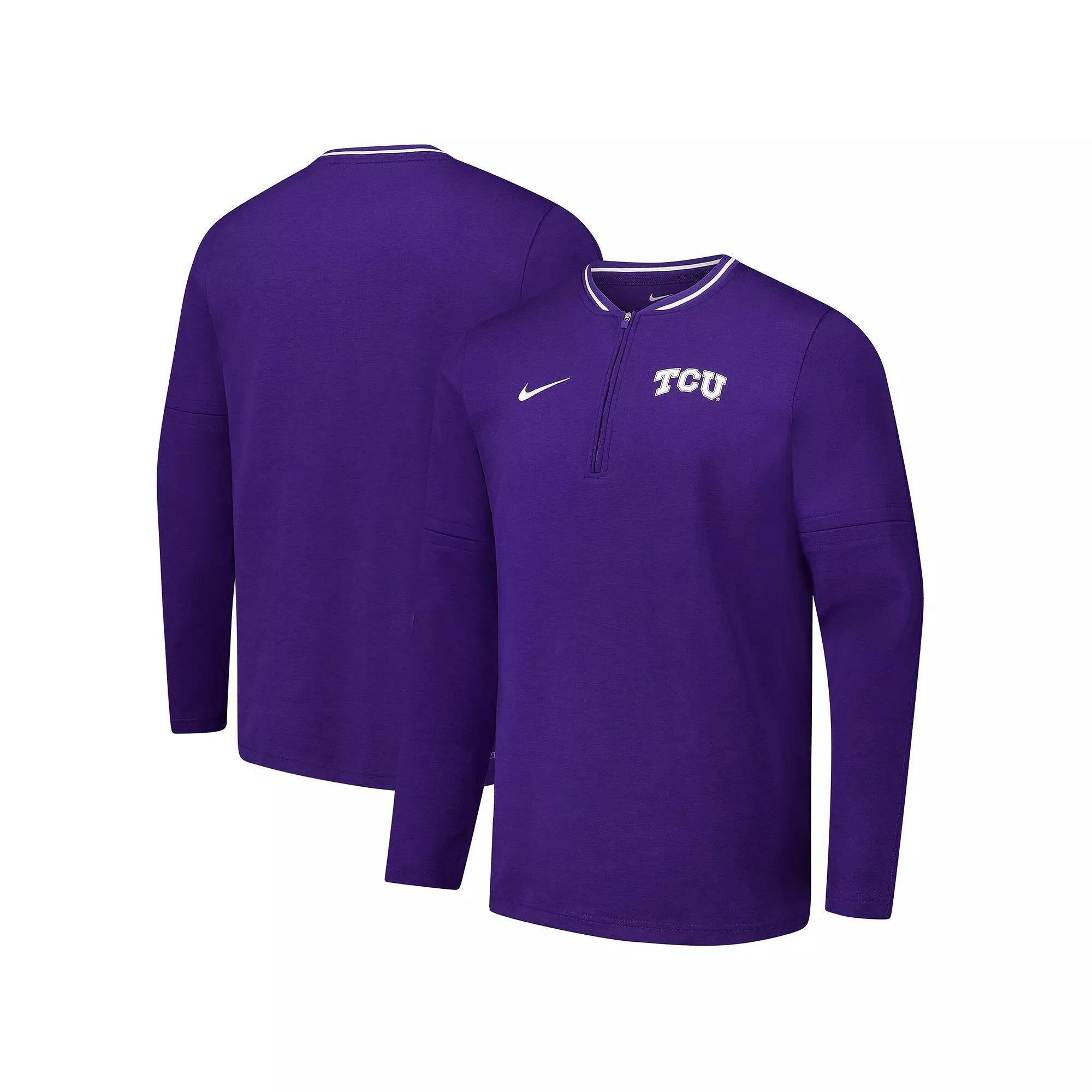 Men's Nike Purple TCU Horned Frogs Coaches Quarter-Zip Jacket,  Product Image