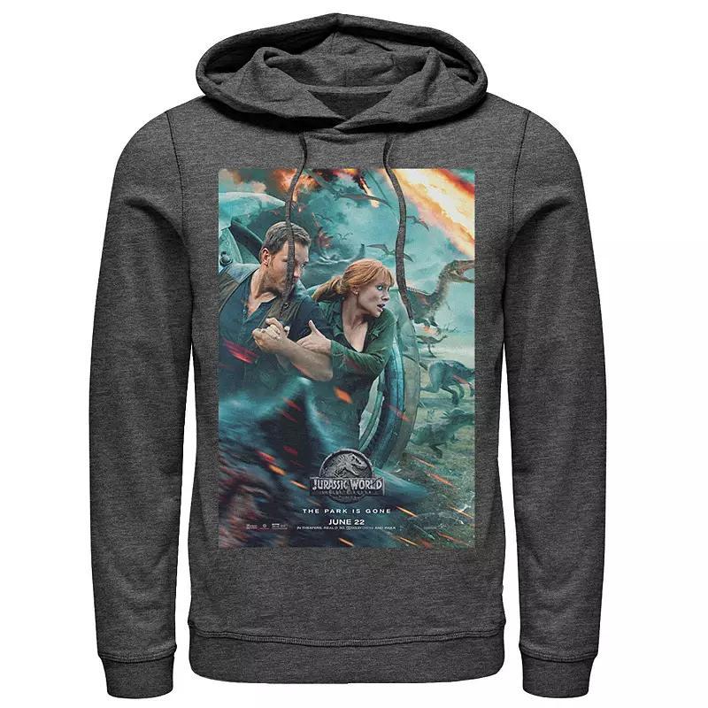 Men's Jurassic World Two Owen Claire Movie Poster Hoodie, Size: XXL, Blue Product Image