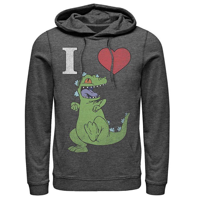 Mens Nickelodeon RugRats I Love Reptar Hoodie Grey Heather Product Image