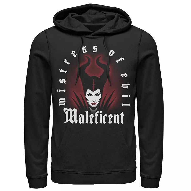 Disney's Maleficent Red Glow Portrait Logo Men's Hoodie, Size: Small, Black Product Image