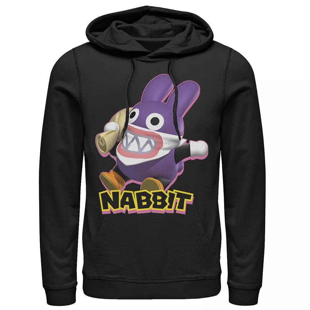 Men's Nintendo Super Mario Nabbit Action Pose Portrait Logo Hoodie, Size: XL, Black Product Image