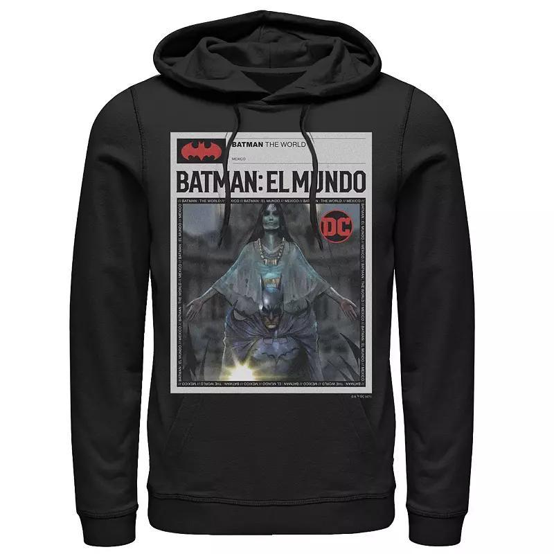 Men's Batman The World Mexicao News Poster Hoodie, Boy's, Size: XXL, Black Product Image