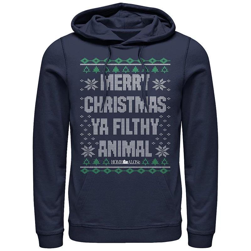Big & Tall Home Alone Merry Christmas Ya Filthy Animal Sweater Graphic Hoodie, Men's,  Product Image