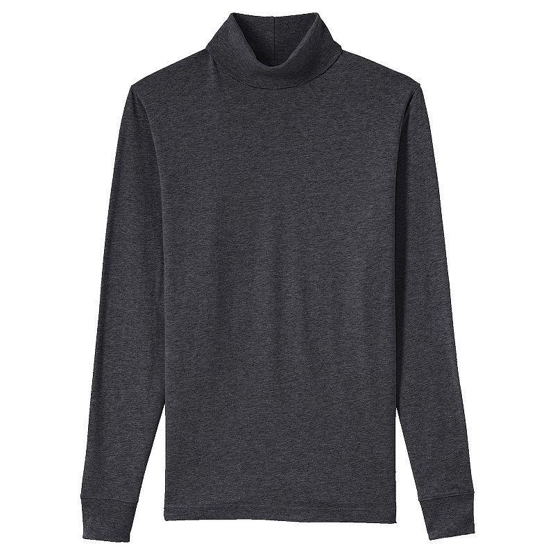 Men's Lands' End Super-T Turtleneck, Size: Large, Dark Grey Heather Product Image