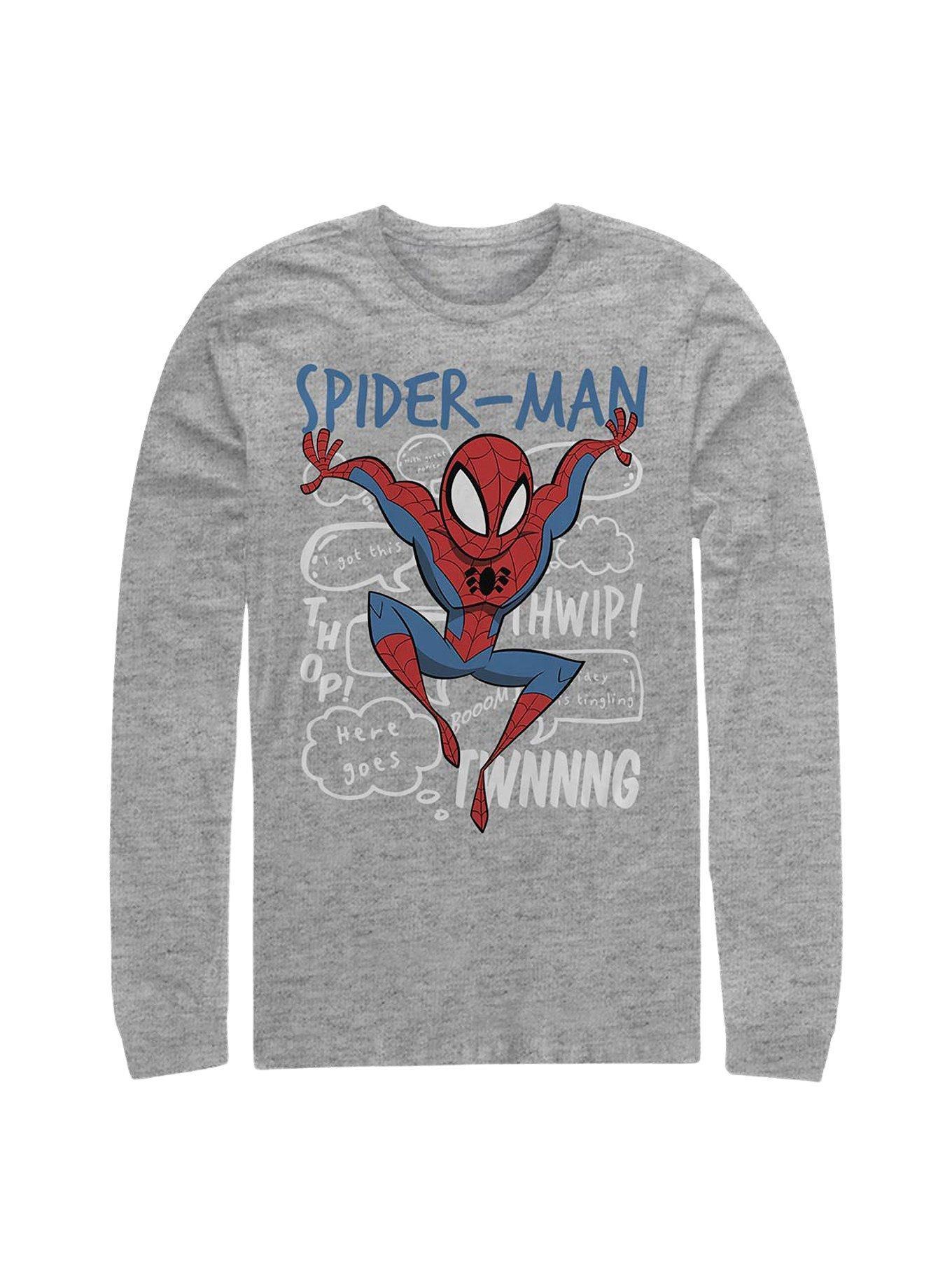 Marvel Spider-Man Spidey Doodle Thoughts Long-Sleeve T-Shirt Product Image