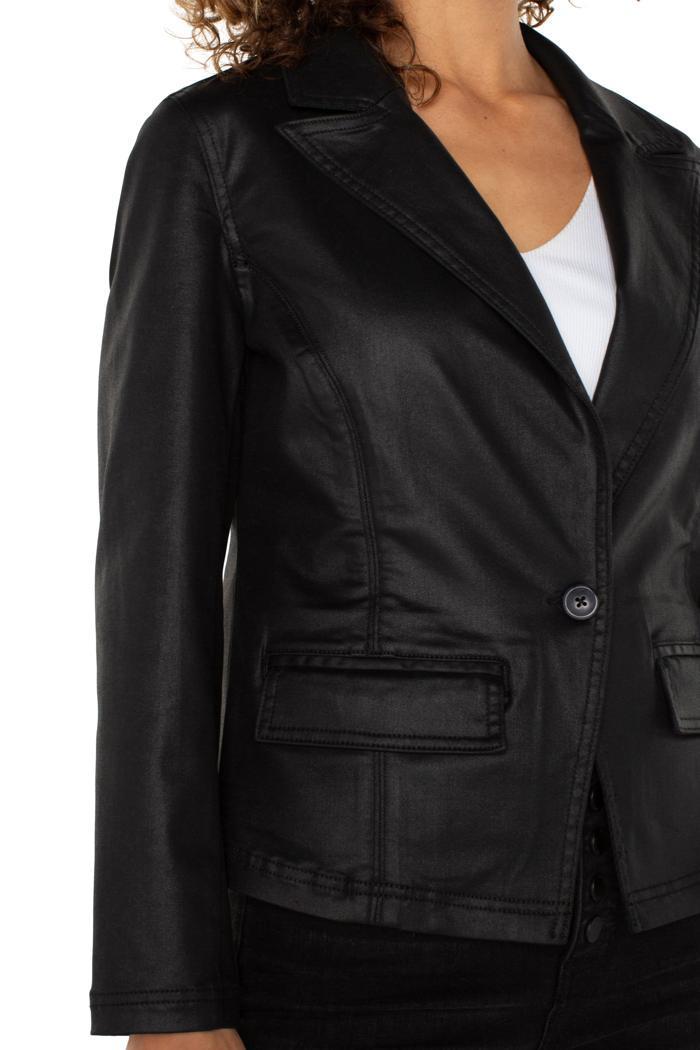 Notch Collar One Button Blazer Product Image