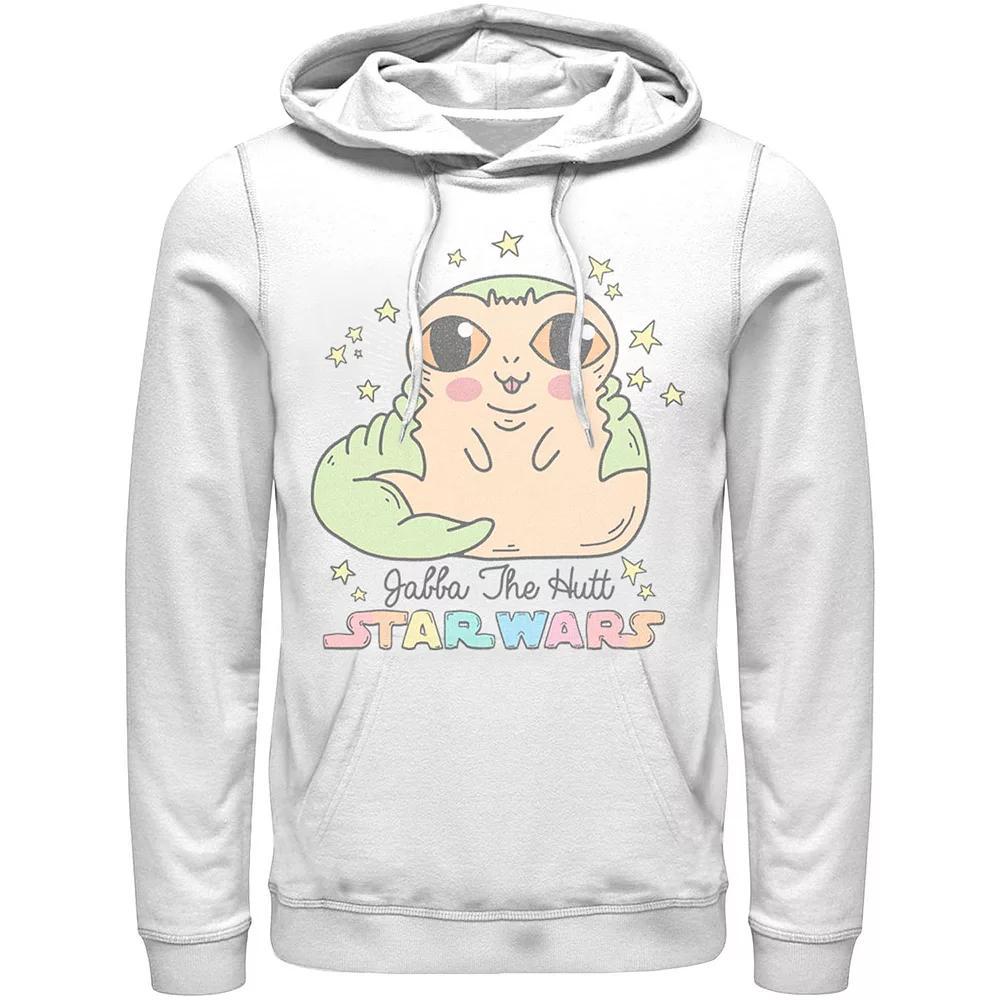 Men's Star Wars Cute Cartoon Jabba The Hutt Hoodie, Size: 3XL, White Product Image