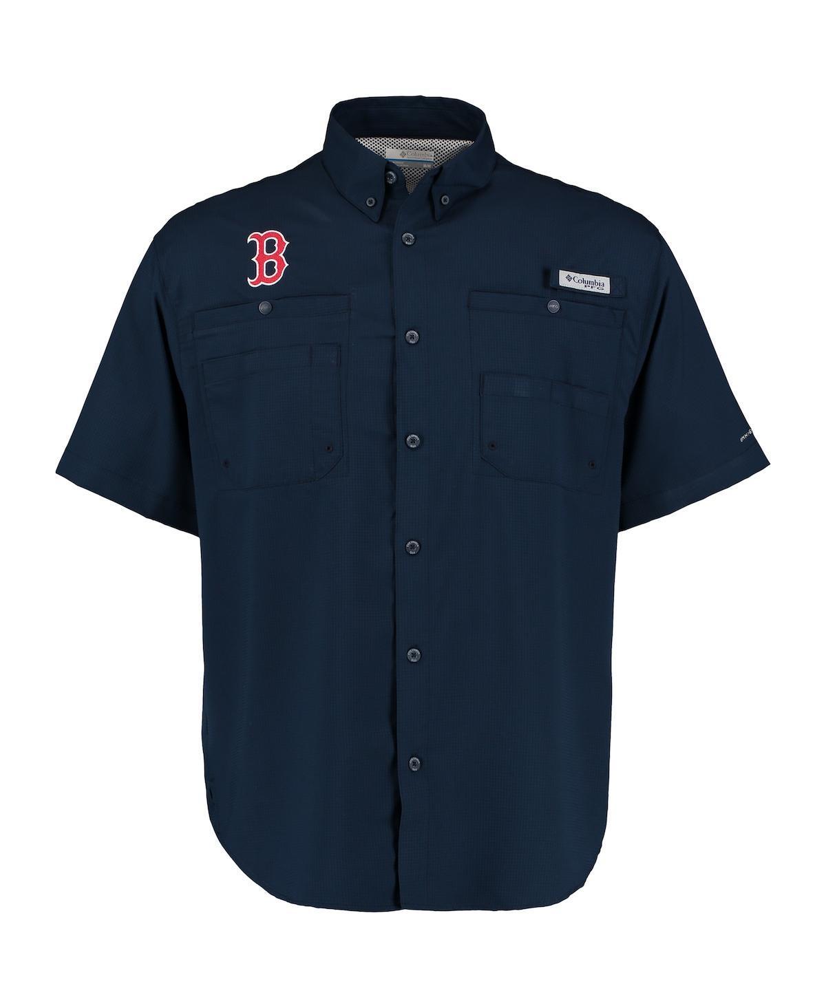 Men's Columbia Navy Boston Red Sox Tamiami Omni-Shade Button-Down Shirt, Size: XL, Blue Product Image