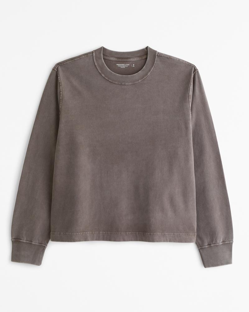 Long-Sleeve Premium Heavyweight Cropped Tee Product Image