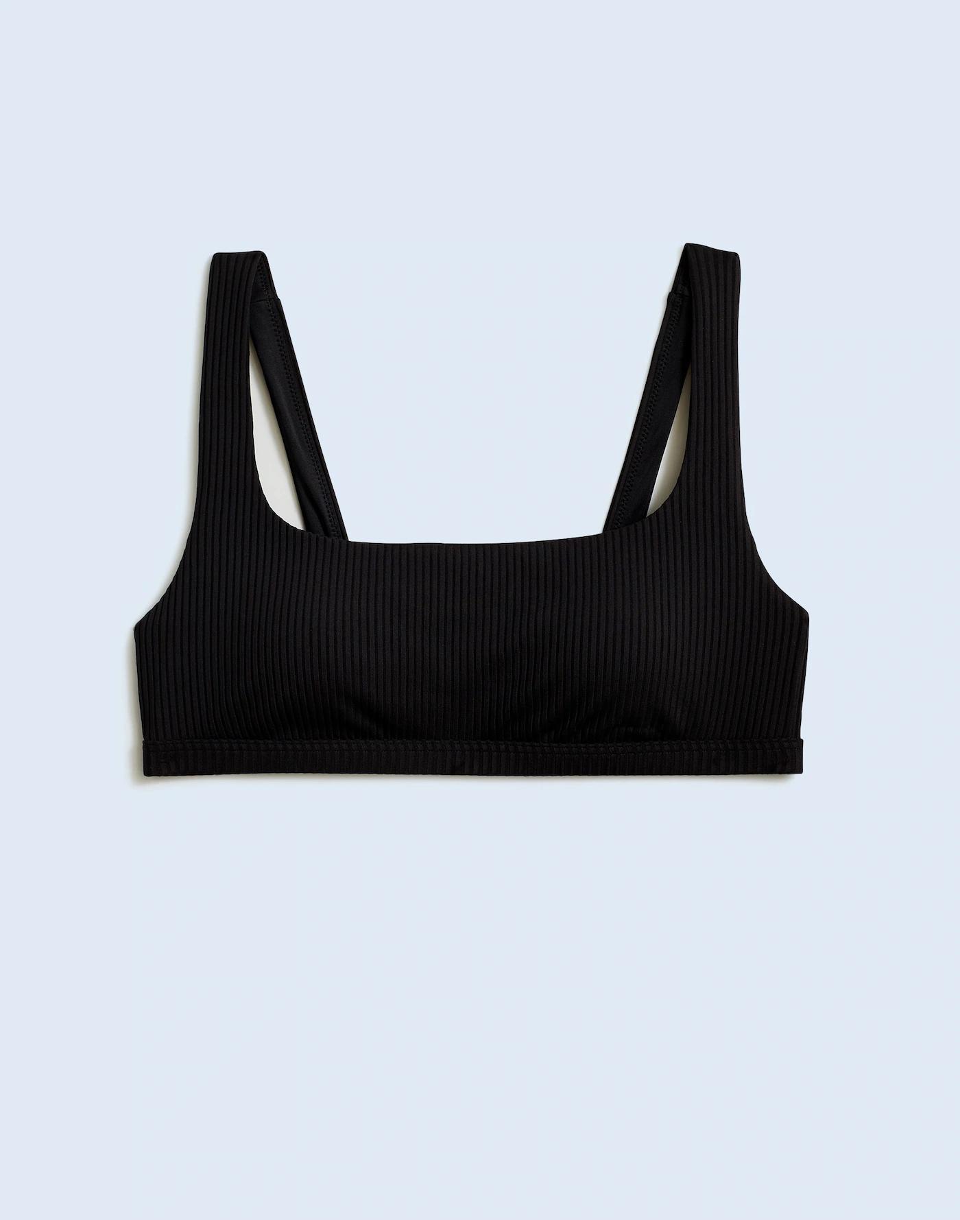 Plus Ribbed Square-Neck Bikini Top Product Image