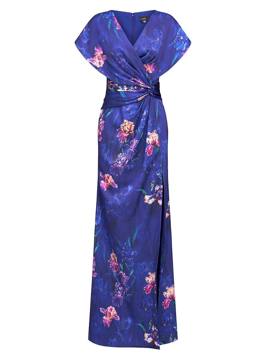 Womens Angelina Floral Satin Fit & Flare Gown Product Image