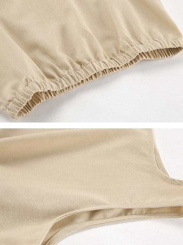 Loose Elasticity Solid Color Split-Joint Round-Neck Vest + High Waisted Split-Side Pants Two Pieces Set Product Image