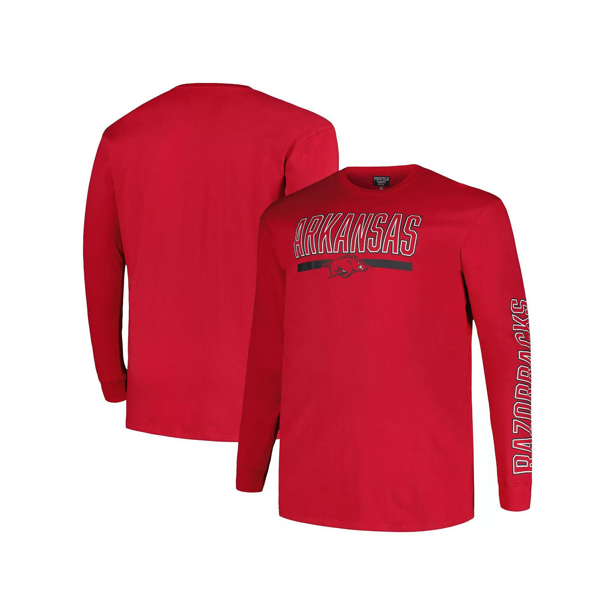 Men's Profile Cardinal Arkansas Razorbacks Big & Tall Two-Hit Graphic Long Sleeve T-Shirt,  Product Image