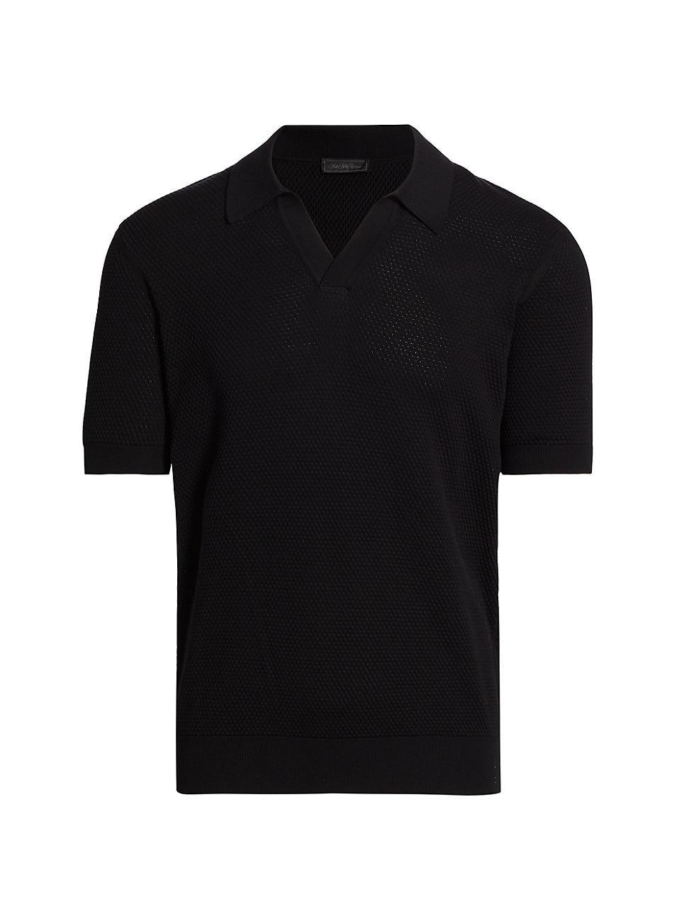 Mens Waffled Cotton Polo Shirt Product Image