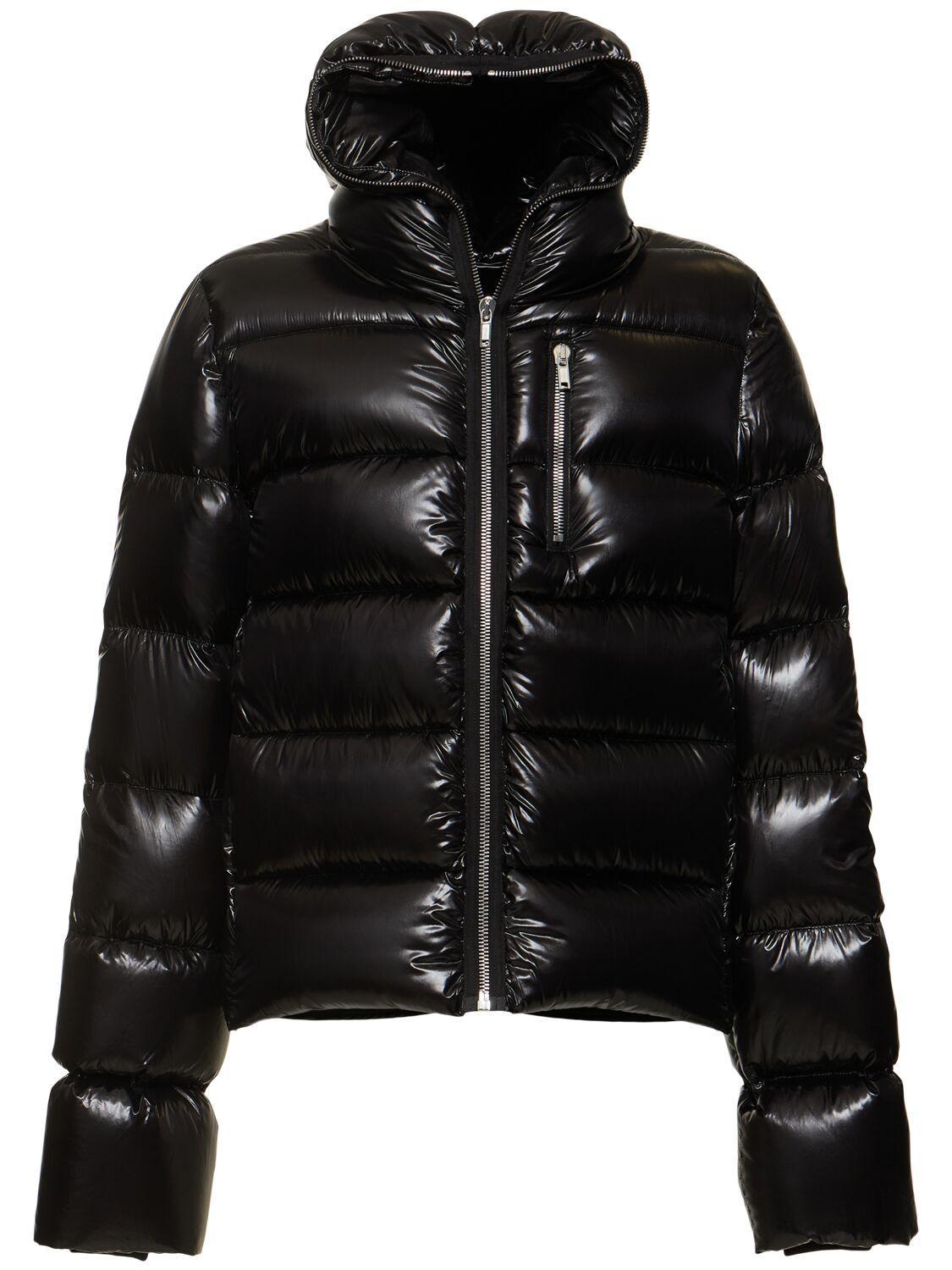 RICK OWENS Shiny Finish Padded Down Jacket In Black Product Image