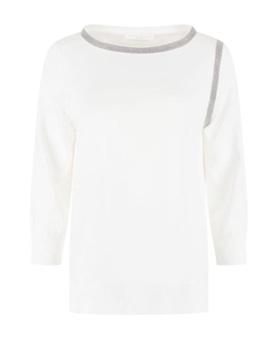 FABIANA FILIPPI Logo Long-sleeved Sweater In White Product Image