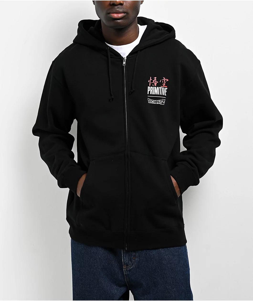 Primitive x Dragon Ball Z Goku Energy Black Zip Hoodie Product Image