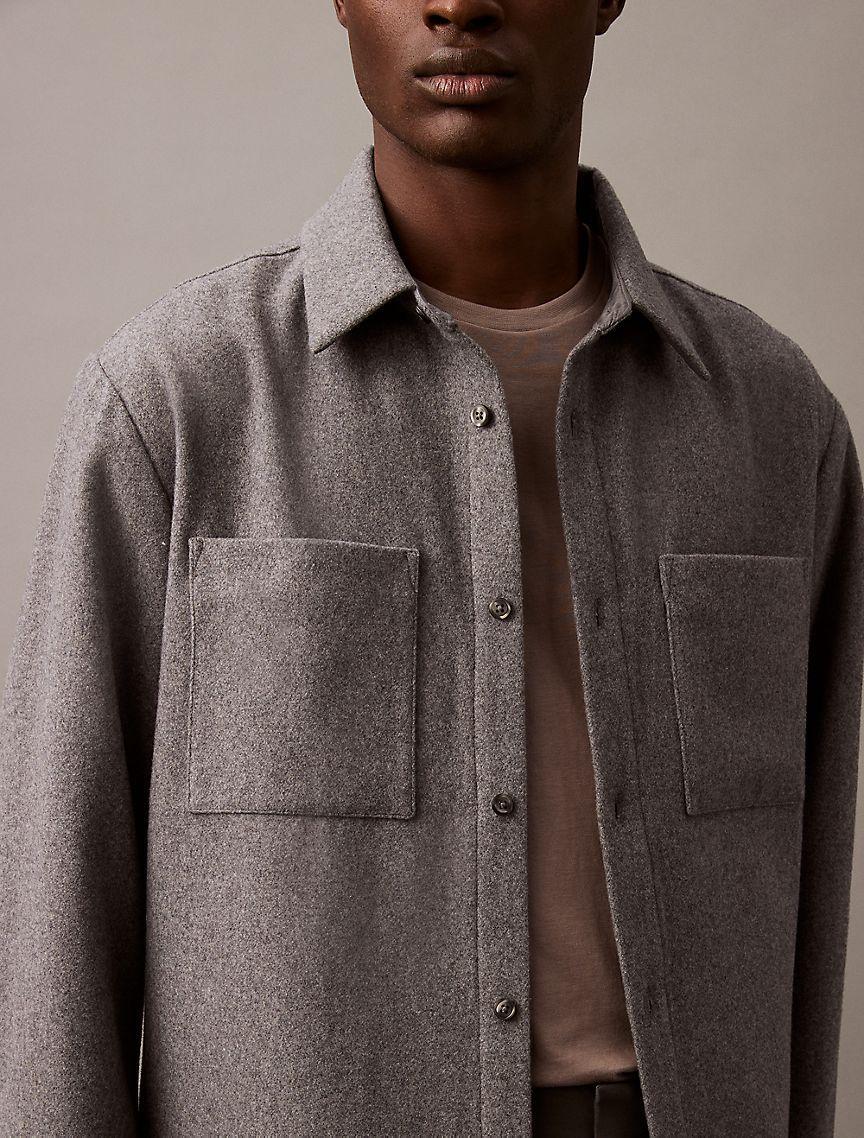 Wool Blend Relaxed Shirt Jacket Product Image